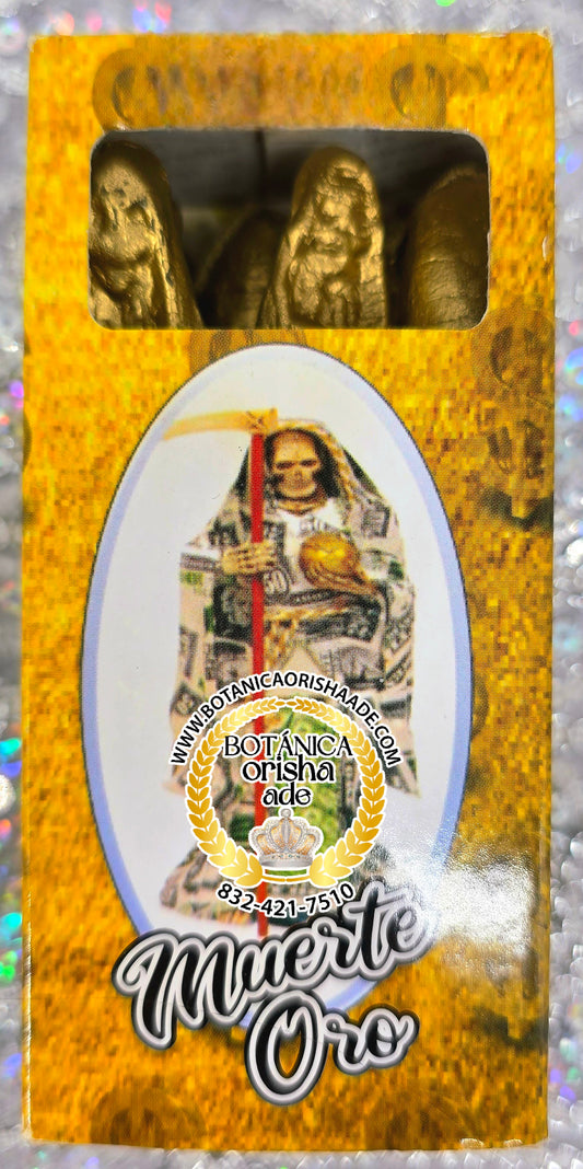 VELA DE PALO - SANTA MUERTE ORO