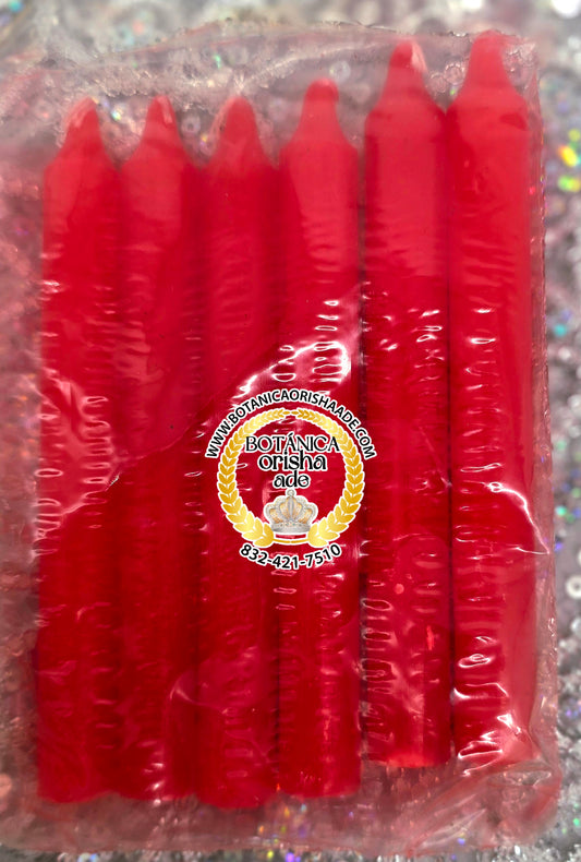 PAQUETE DE 6 VELA DE PALO ROJA