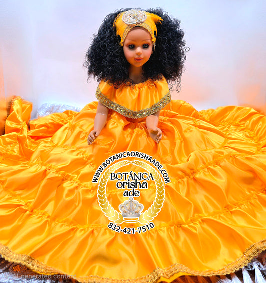 MUÑECA GRANDE VESTIDA DE AMARILLA