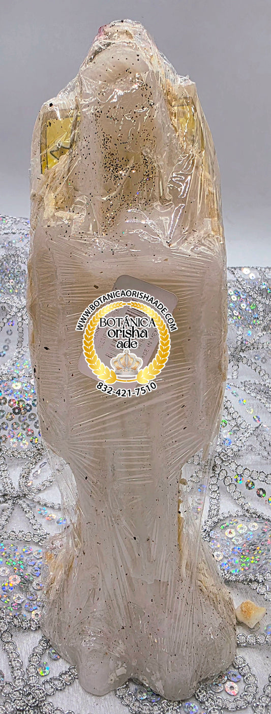 VELA ESTATUA DE LA SANTA MUERTE BLANCA DE COCO