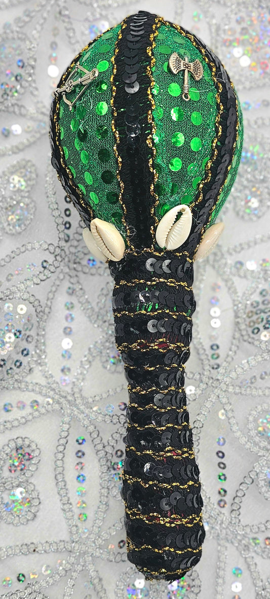 MARACA FORRADA EN TELA DE OGGUN