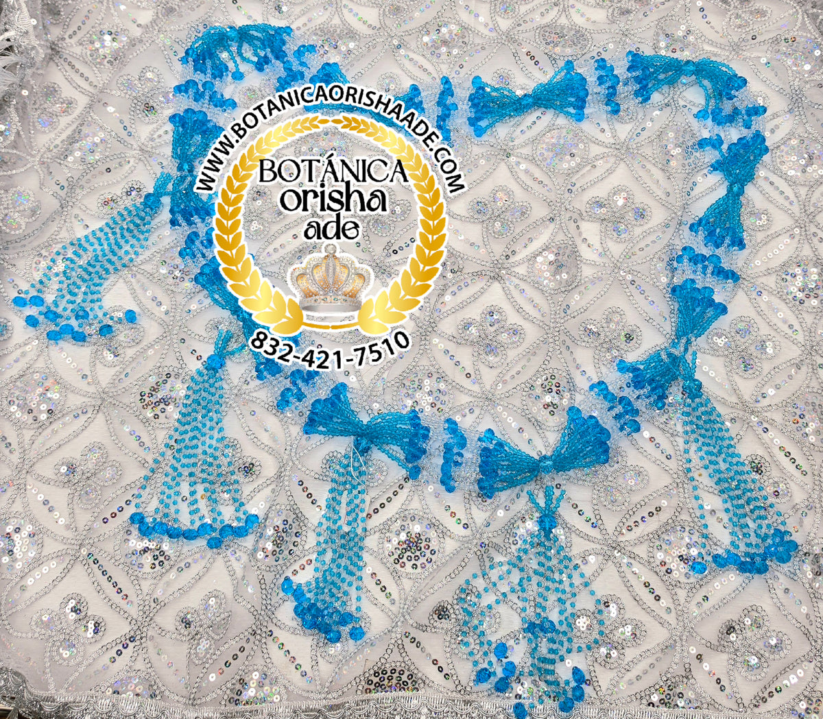 COLLAR DE MAZO DE YEMAYA ASESU DE CRYSTAL