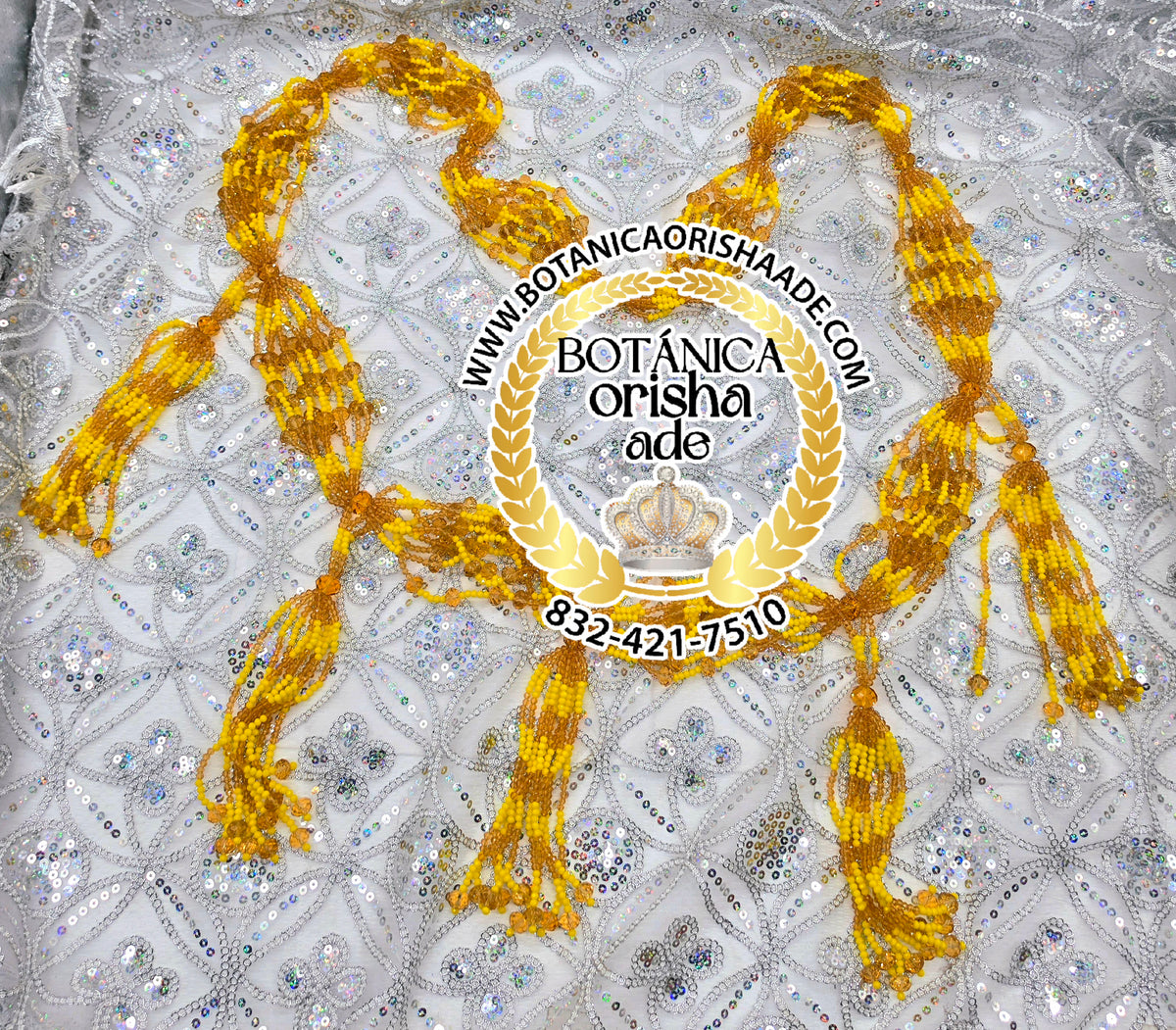 COLLAR DE MAZO DE OSHUN DE CRYSTAL